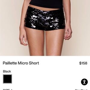 NWT Danielle Guizio Black Sequin paillette micro short